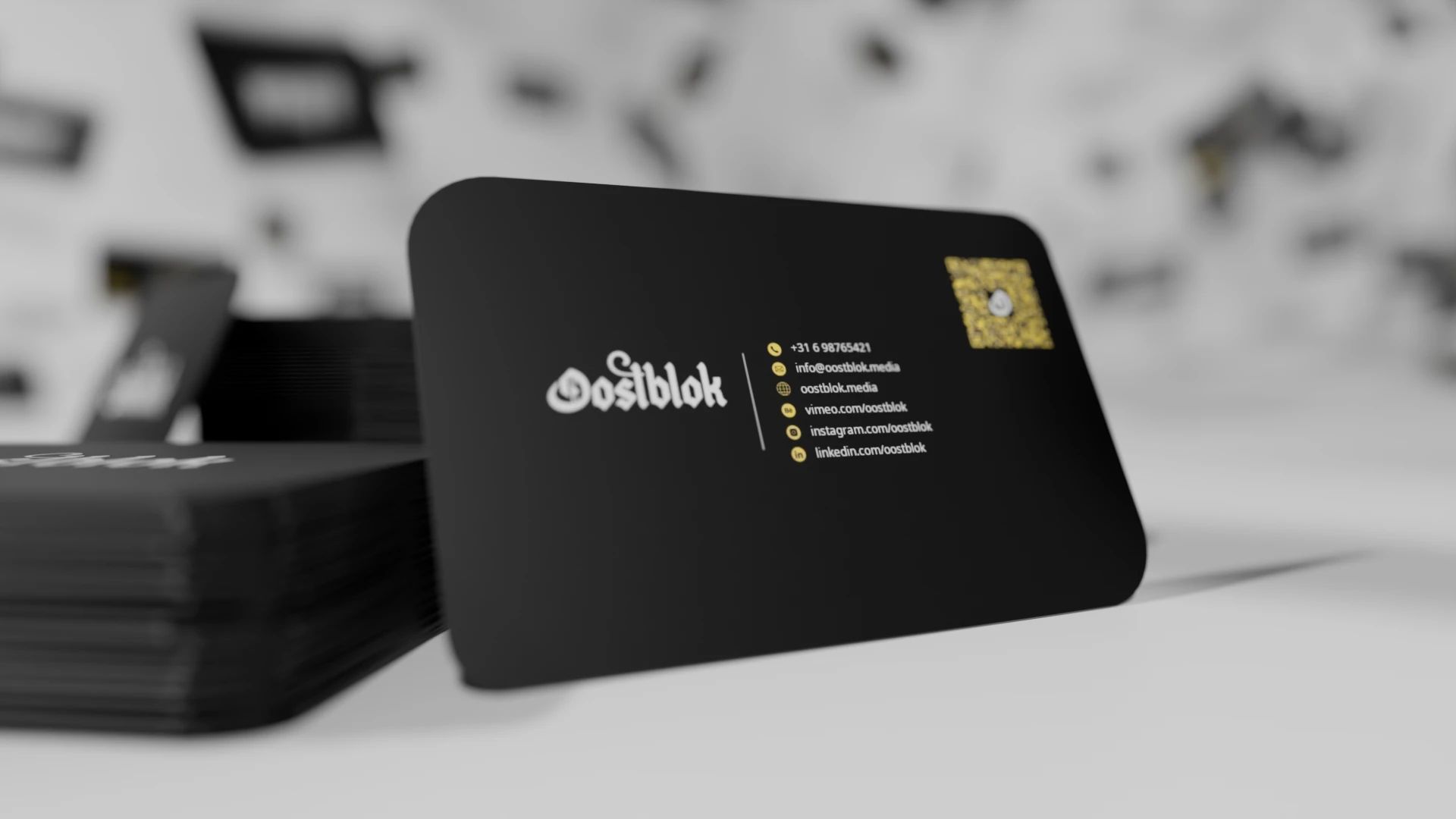 Visitekaartjes mockup (Blender render, niet de echte maar ze waren weer net op natuurlijk)